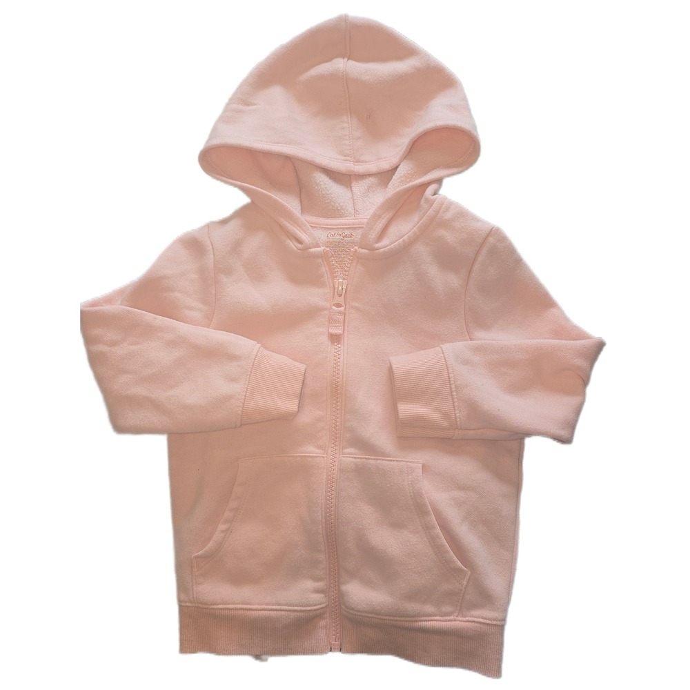 Cat & Jack Toddler Girls Pink Zip Up Hoodie Sweatshirt Size 3T Fleece Jacket